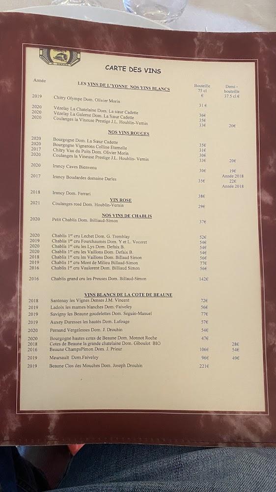 Auberge des Chenêts - Menu Image 4